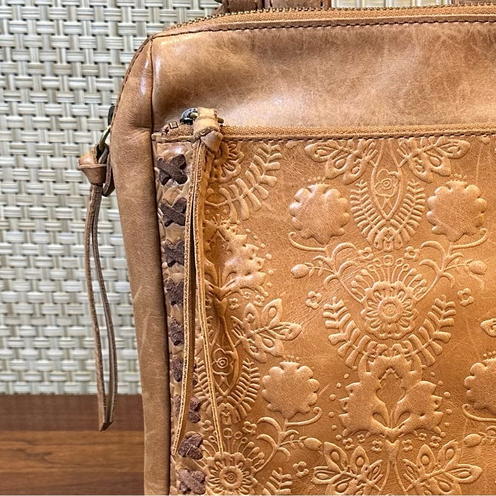🌟HP🌟The Sak Loyola Tan Leather Mini Convertible Backpack Tobacco Floral - Picture 4 of 16